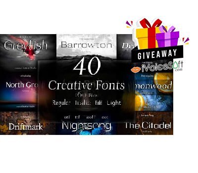 Giveaway: Eldamar Studio: 40 Creative Fonts