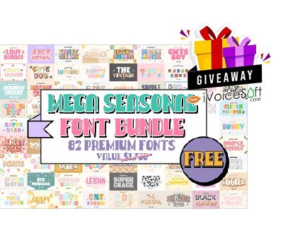 FREE Download The Mega Seasonal Font Bundle Giveaway From iVoicesoft