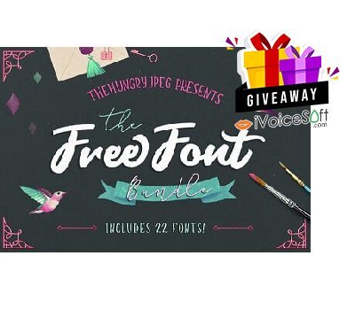 Giveaway: TheHungryJPEG Free Font Bundle